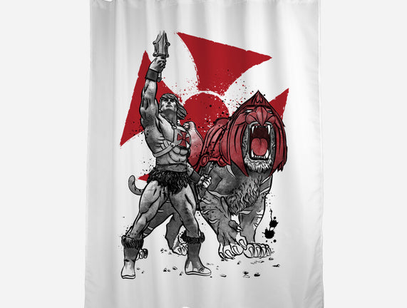 Prince Adam And Battle Cat Sumi-e