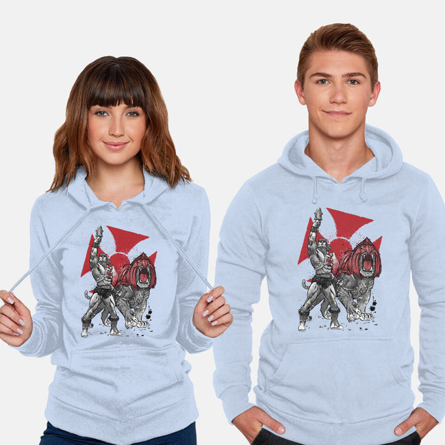Prince Adam And Battle Cat Sumi-e-Unisex-Pullover-Sweatshirt-DrMonekers