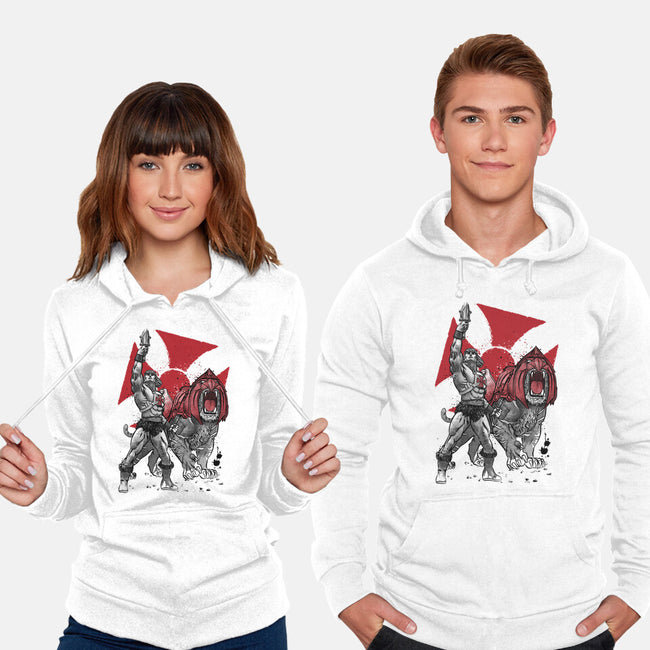 Prince Adam And Battle Cat Sumi-e-Unisex-Pullover-Sweatshirt-DrMonekers