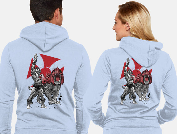 Prince Adam And Battle Cat Sumi-e