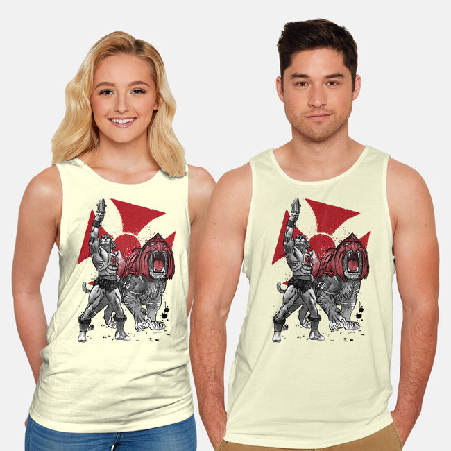 Prince Adam And Battle Cat Sumi-e-Unisex-Basic-Tank-DrMonekers