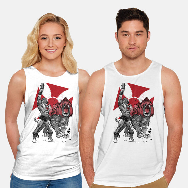 Prince Adam And Battle Cat Sumi-e-Unisex-Basic-Tank-DrMonekers