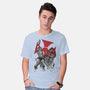 Prince Adam And Battle Cat Sumi-e-Mens-Basic-Tee-DrMonekers
