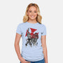 Prince Adam And Battle Cat Sumi-e-Womens-Fitted-Tee-DrMonekers