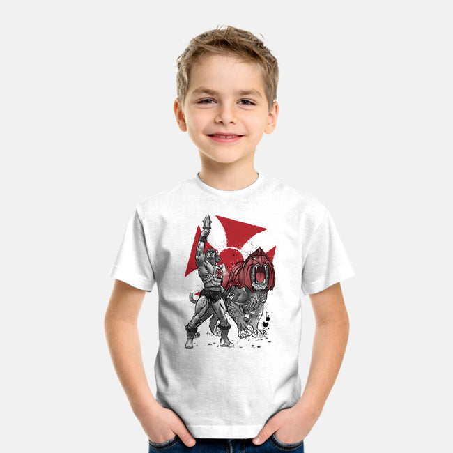 Prince Adam And Battle Cat Sumi-e-Youth-Basic-Tee-DrMonekers