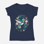 Humming Birdy-Womens-V-Neck-Tee-Vallina84
