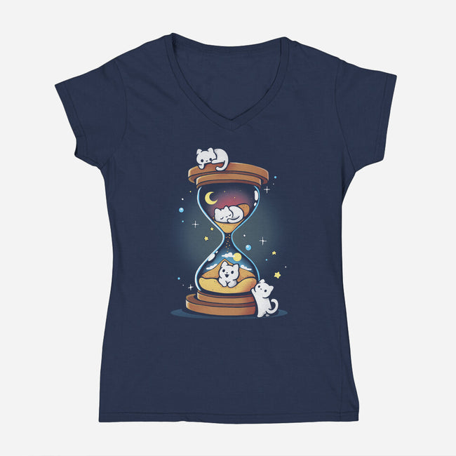 Clepsycats-Womens-V-Neck-Tee-Vallina84