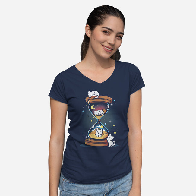 Clepsycats-Womens-V-Neck-Tee-Vallina84