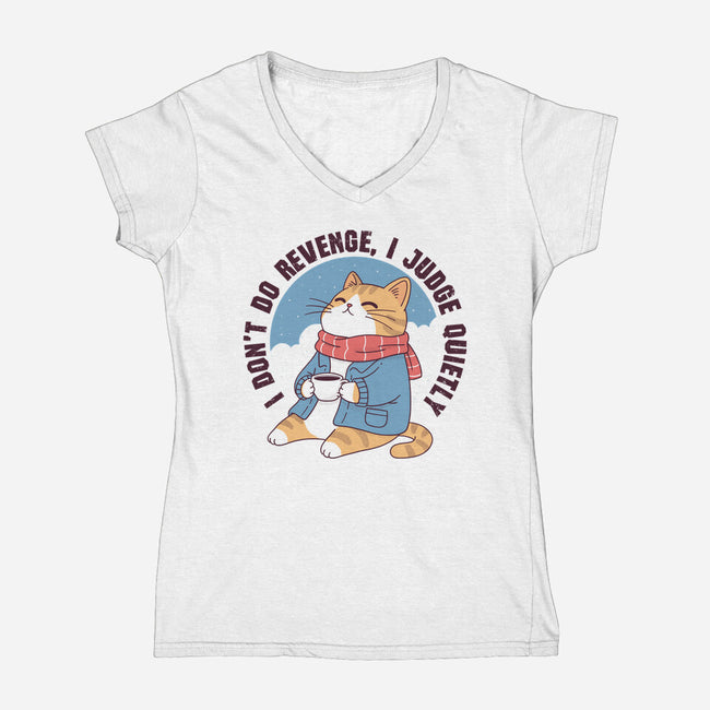 I Don’t Do Revenge-Womens-V-Neck-Tee-GODZILLARGE