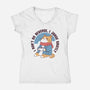 I Don’t Do Revenge-Womens-V-Neck-Tee-GODZILLARGE