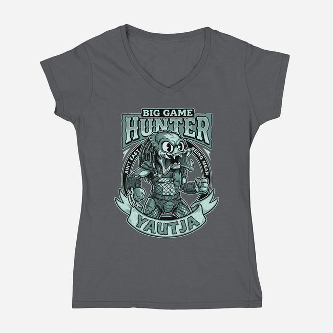Big Game Hunter-Womens-V-Neck-Tee-P1yu5h