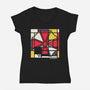 Zombian-Womens-V-Neck-Tee-rocketman_art