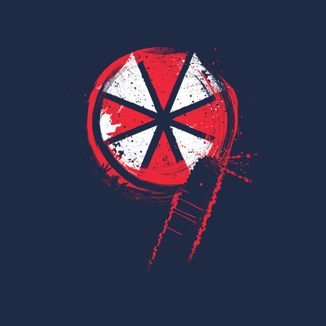 RE9 Umbrella-Womens-Fitted-Tee-rocketman_art