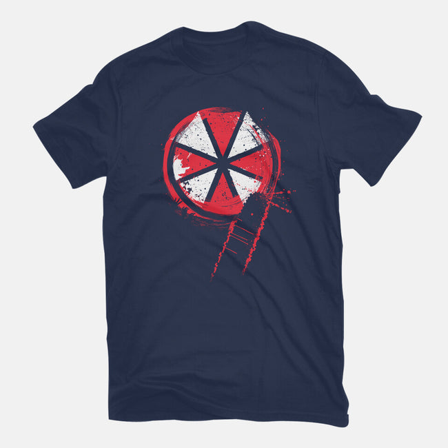RE9 Umbrella-Womens-Fitted-Tee-rocketman_art