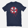 RE9 Umbrella-Womens-Fitted-Tee-rocketman_art
