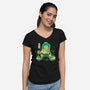 The Greatest Hero-Womens-V-Neck-Tee-grevalra