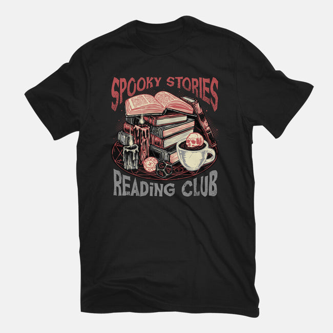 Spooky Stories Reading Club-Womens-Fitted-Tee-glitchygorilla