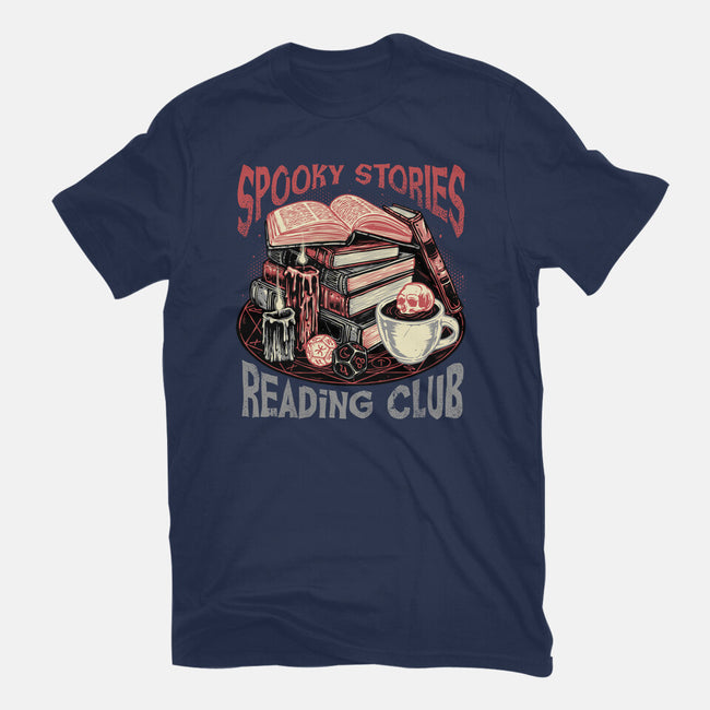 Spooky Stories Reading Club-Womens-Fitted-Tee-glitchygorilla