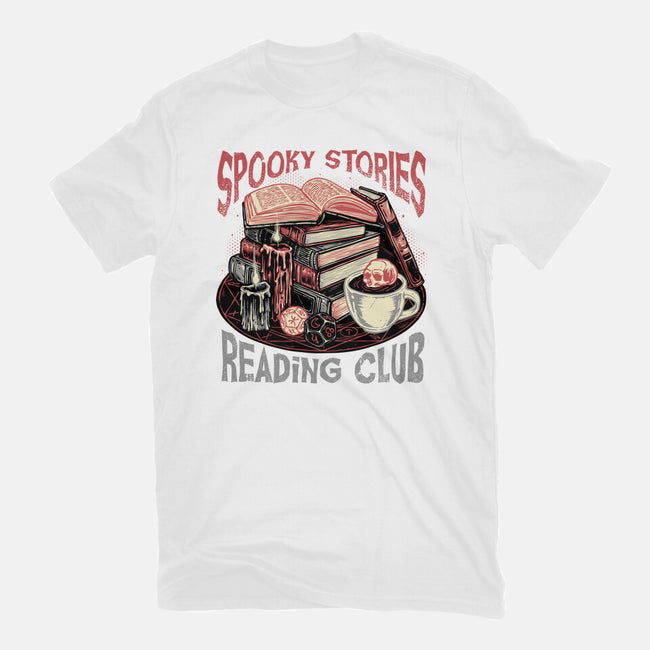 Spooky Stories Reading Club-Womens-Fitted-Tee-glitchygorilla