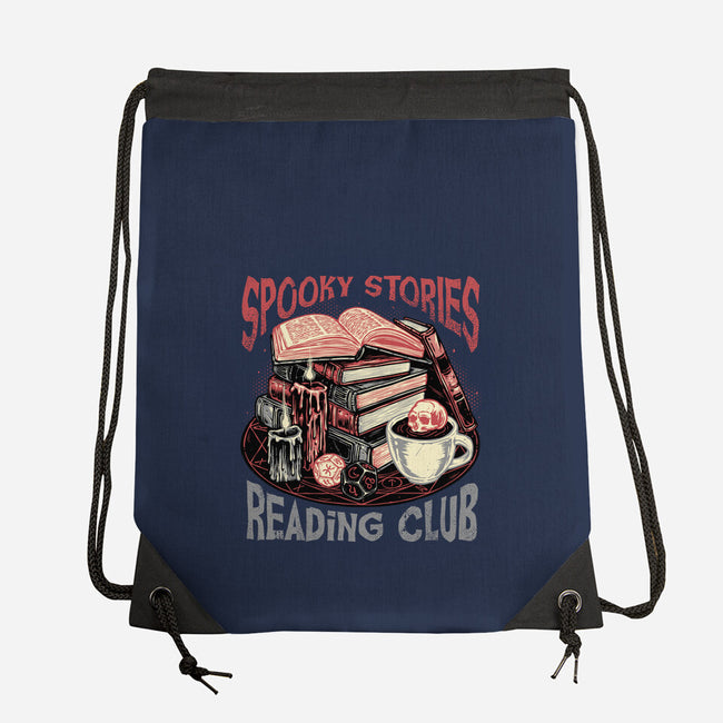 Spooky Stories Reading Club-None-Drawstring-Bag-glitchygorilla