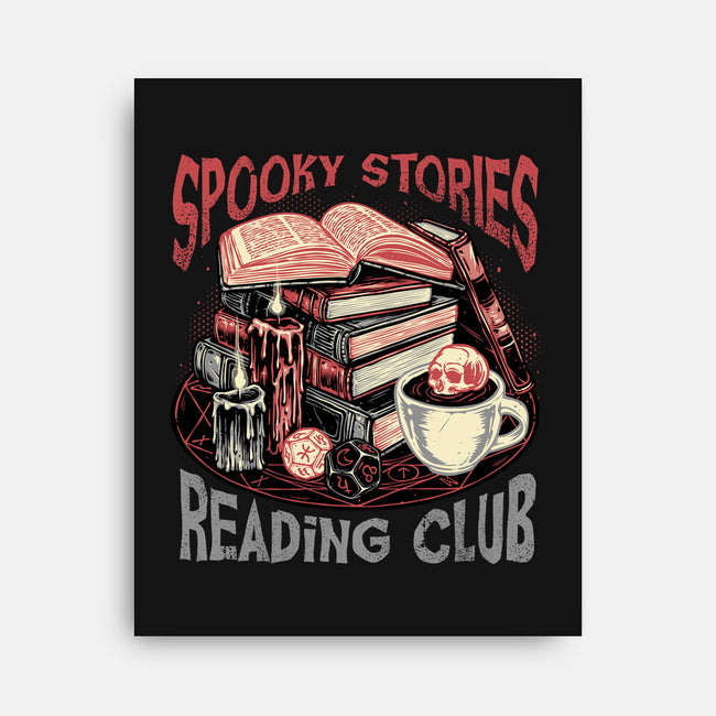 Spooky Stories Reading Club-None-Stretched-Canvas-glitchygorilla