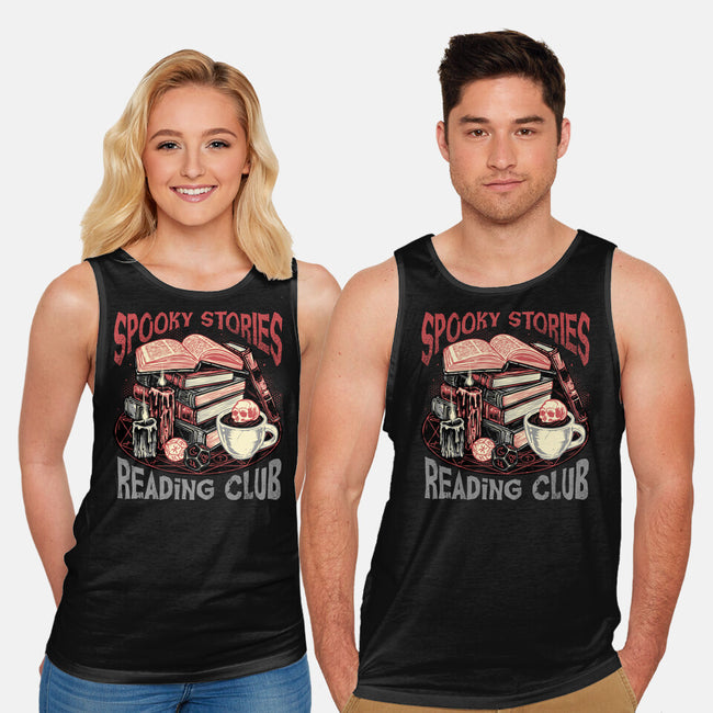 Spooky Stories Reading Club-Unisex-Basic-Tank-glitchygorilla