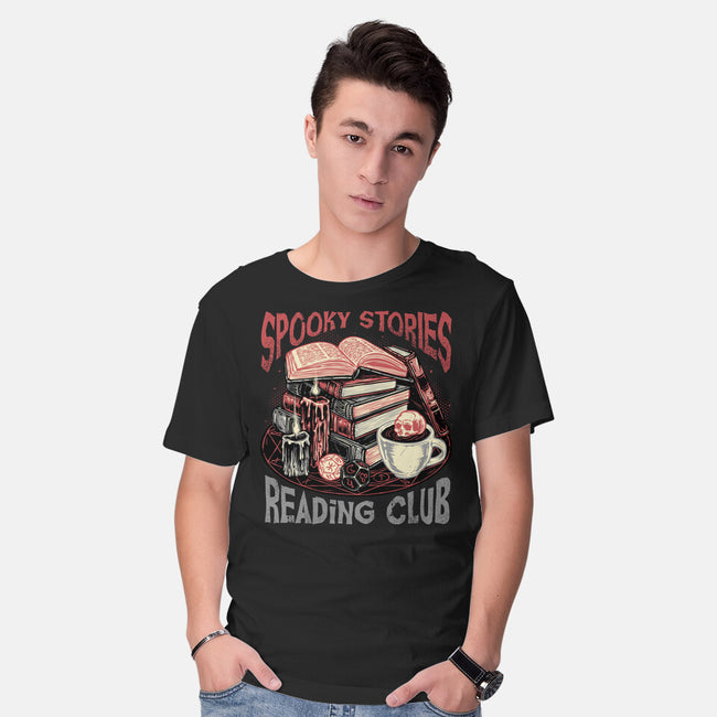 Spooky Stories Reading Club-Mens-Basic-Tee-glitchygorilla