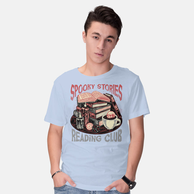 Spooky Stories Reading Club-Mens-Basic-Tee-glitchygorilla