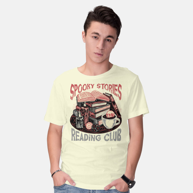 Spooky Stories Reading Club-Mens-Basic-Tee-glitchygorilla