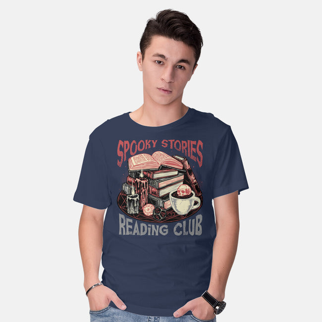 Spooky Stories Reading Club-Mens-Basic-Tee-glitchygorilla