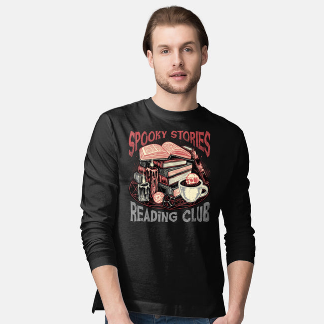 Spooky Stories Reading Club-Mens-Long Sleeved-Tee-glitchygorilla