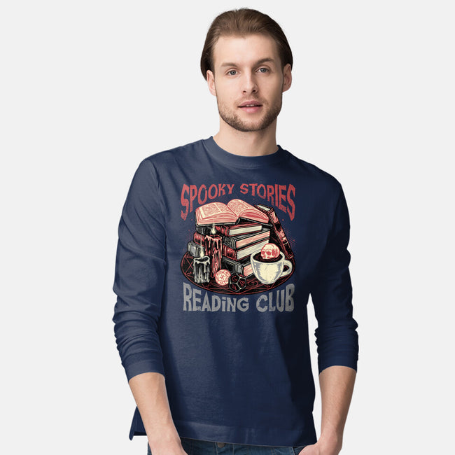 Spooky Stories Reading Club-Mens-Long Sleeved-Tee-glitchygorilla