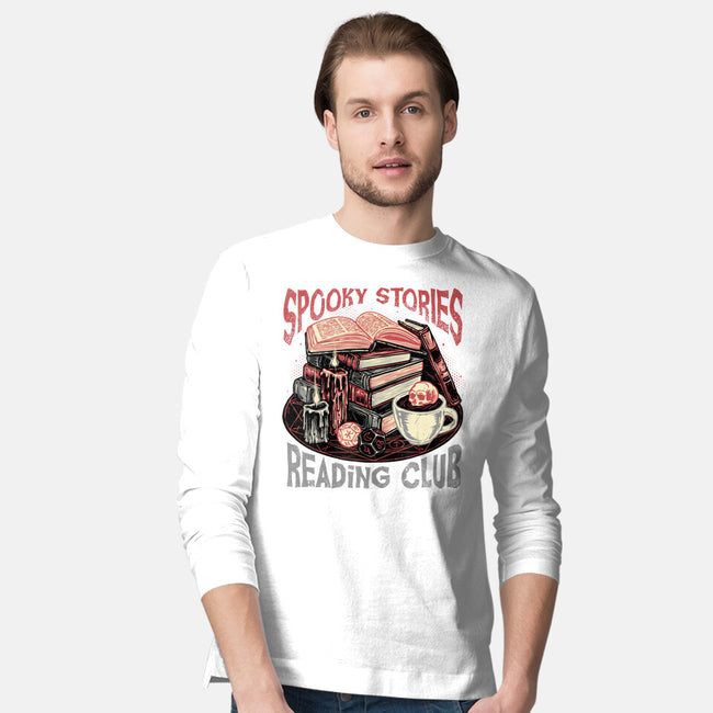 Spooky Stories Reading Club-Mens-Long Sleeved-Tee-glitchygorilla
