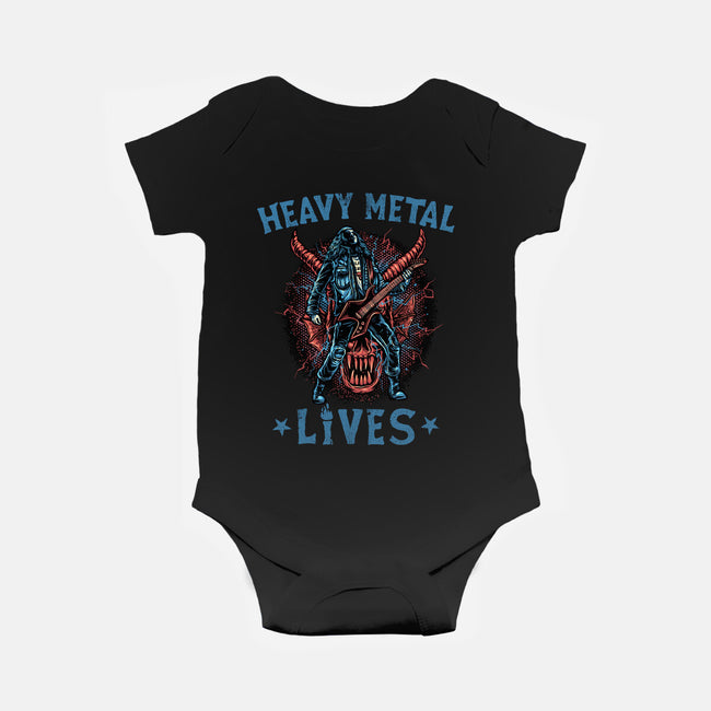 Heavy Metal Lives-Baby-Basic-Onesie-glitchygorilla