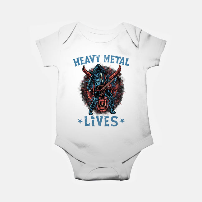 Heavy Metal Lives-Baby-Basic-Onesie-glitchygorilla