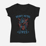 Heavy Metal Lives-Womens-V-Neck-Tee-glitchygorilla
