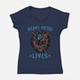 Heavy Metal Lives-Womens-V-Neck-Tee-glitchygorilla