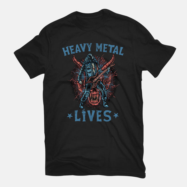 Heavy Metal Lives-Mens-Basic-Tee-glitchygorilla