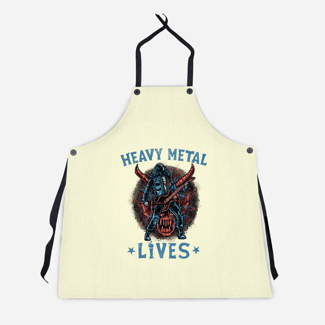 Heavy Metal Lives-Unisex-Kitchen-Apron-glitchygorilla