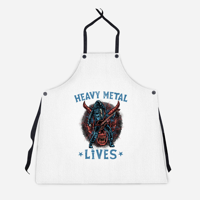 Heavy Metal Lives-Unisex-Kitchen-Apron-glitchygorilla