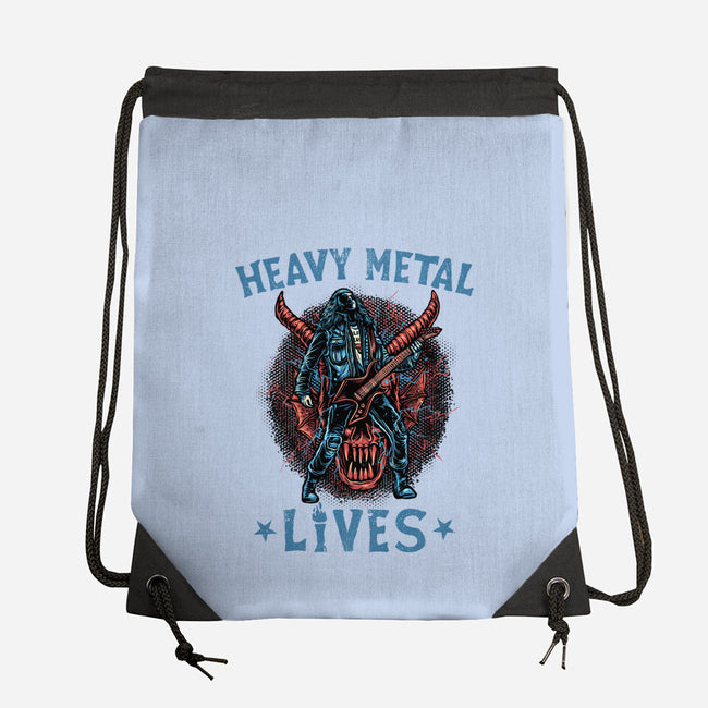 Heavy Metal Lives-None-Drawstring-Bag-glitchygorilla