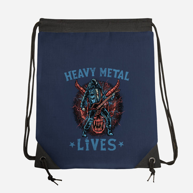Heavy Metal Lives-None-Drawstring-Bag-glitchygorilla