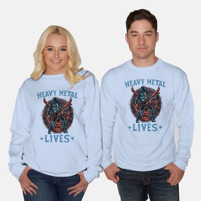 Heavy Metal Lives-Unisex-Crew Neck-Sweatshirt-glitchygorilla