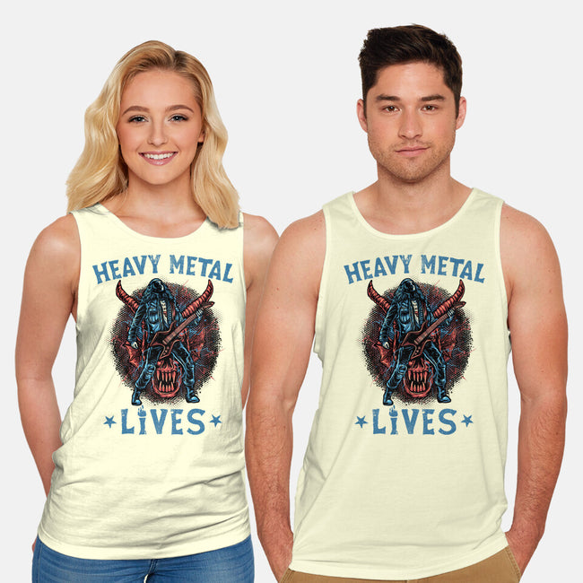 Heavy Metal Lives-Unisex-Basic-Tank-glitchygorilla