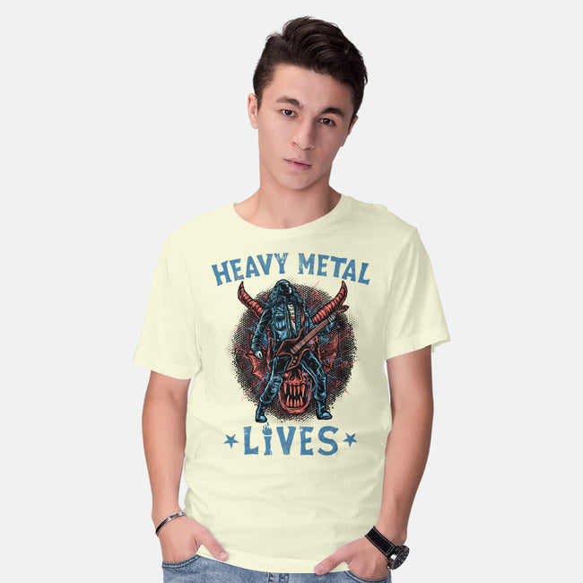 Heavy Metal Lives-Mens-Basic-Tee-glitchygorilla