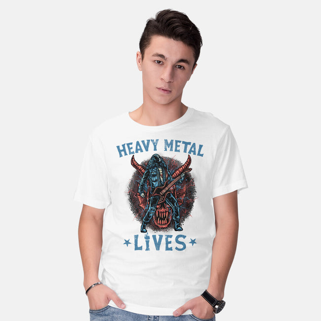Heavy Metal Lives-Mens-Basic-Tee-glitchygorilla