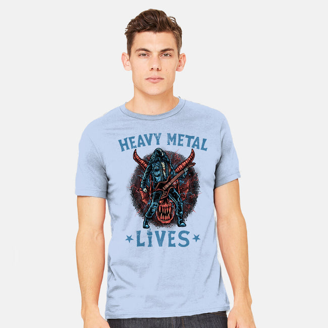 Heavy Metal Lives-Mens-Heavyweight-Tee-glitchygorilla