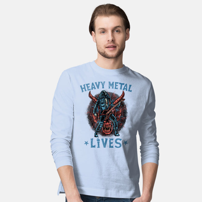 Heavy Metal Lives-Mens-Long Sleeved-Tee-glitchygorilla