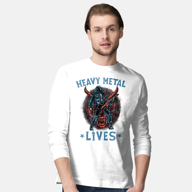 Heavy Metal Lives-Mens-Long Sleeved-Tee-glitchygorilla