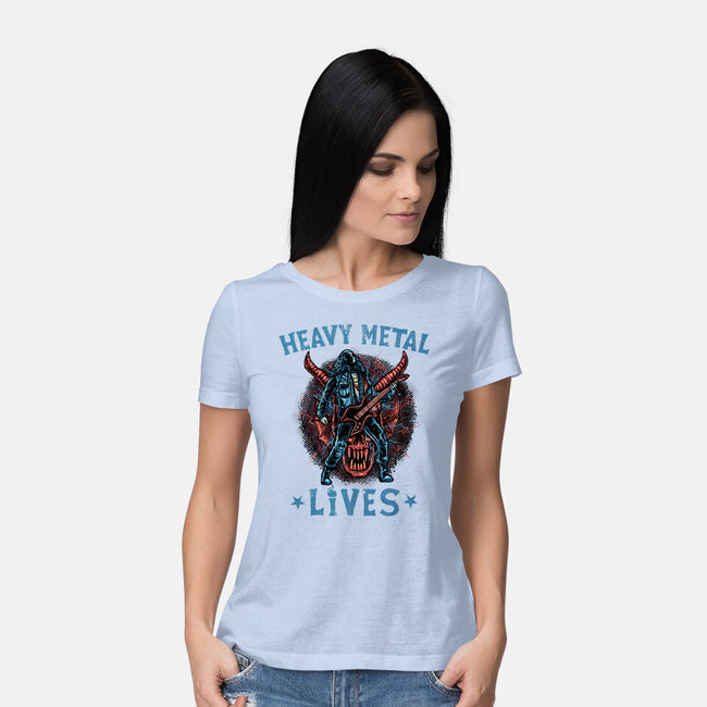 Heavy Metal Lives-Womens-Basic-Tee-glitchygorilla